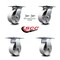 Service Caster 5 Inch Semi Steel Caster Set with Roller Bearing 2 Swivel Lock and 2 Rigid SCC SCC-35S520-SSR-BSL-2-R-2 - alternate 5